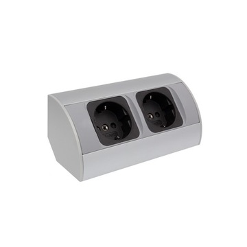 CORNER BOX przedłużacz narożny listwa 2 gniazda ALUMINIUM