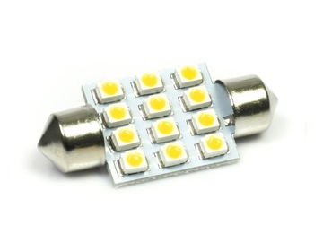 Żarówka C5W C10W 12 LED SMD BIAŁA CIEPŁA 36 mm