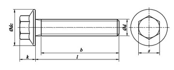 Фланцевый винт M6x20 класс 10,9 OC DIN6921 10 шт.