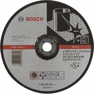 100 TARCZ INOX DO SZLIF. 230/6mm BOSCH 2608600541