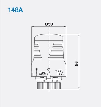 ТЕРМОСТАТИЧЕСКАЯ ГОЛОВКА M30/1,5 Вт SE148A Purmo