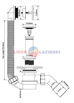 Сифон для ванны McAlpine CLICK CLACK MATT BLACK