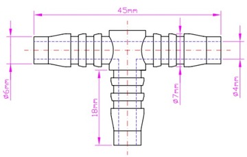 ТРОЙНИК ТОПЛИВНЫЙ РАЗЪЕМ 6x6x6 6 мм