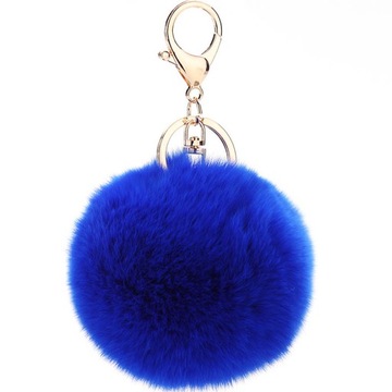 POMPON BRELOK NATURALNE FUTERKO KEYCHAIN ZAWIESZKA