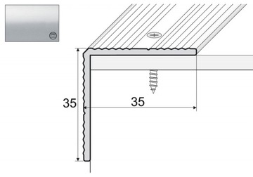 Kątownik aluminiowy A34, 180cm SREBRO 35x35mm