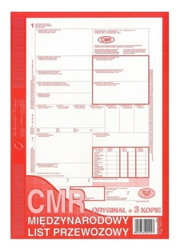 800-1 CMR MIĘDZYNARODOWY LIST PRZEWOZOWY
