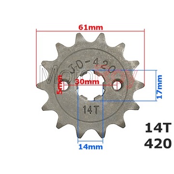 КОМПЛЕКТ ЦЕПНЫХ ЗВЕЗД ATV 110 125 37 зубьев 420H