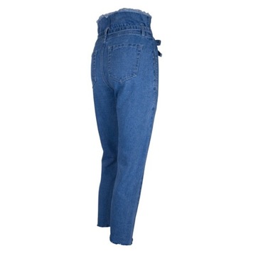 Džínsové nohavice zviazané s push up XL opaskom