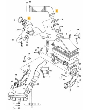 VW GOLF IV 4 1.6 ШЛАНГ ТРУБКА ШЛАНГ ВОЗДУШНОГО ФИЛЬТРА