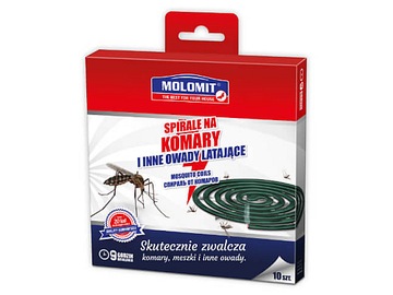 10XMOLOMIT SPIRALE NA KOMARY I INNE OWADY LATAJĄCE