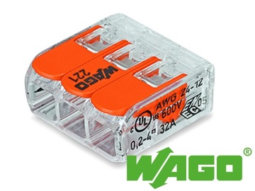 Szybkozłączka Wago 221-413 0,2-4 mm² / 3 , 50 szt. 221-413