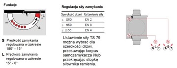 Samozamykacz DORMA TS 79 z ramieniem, brązowy