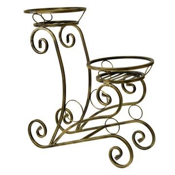 Kwietnik stojak 68 cm metaloplastyka złoty