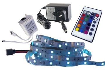 ZESTAW taśma LED SMD RGB 5050 sterownik pilot 1m