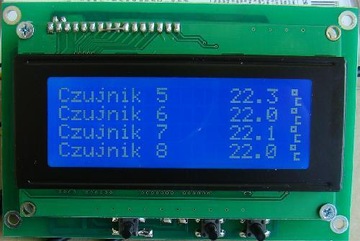 8-канальный термометр с ЖК-панелью, датчик DS18B20