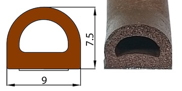 Уплотнители окон, ПРОФИЛЬ Д, КОРИЧНЕВЫЙ
