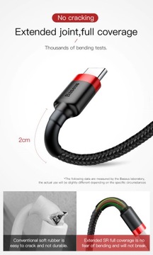 Кабель BASEUS KEVLAR ENHANCED 2A 2M USB TYPE C