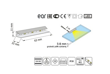 Светодиодное RGB освещение с дистанционным управлением для 6-ти точечных витрин.