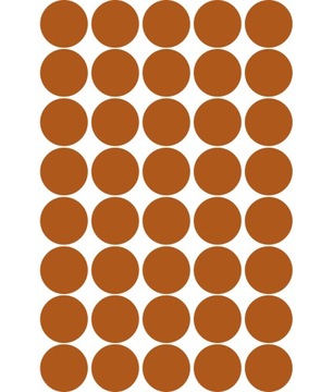 Naklejki kropki kółka miedziane 5cm 40szt