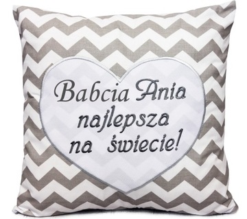 Prezent Poduszka Serce DZIEŃ BABCI i DZIADKA HAFT