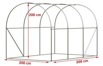 ЗАМЕННАЯ РАМА Для фольгированного туннеля 6 м² Оцинкованная 3x2x2 м / вольер для кошек