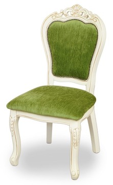 Stylowe KRZESŁO białe ecru rzeźbione 77608g