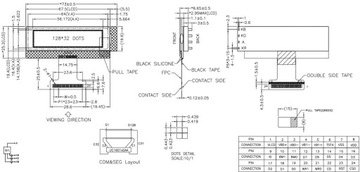 ART LCD графический 128x32-R COG LED b/l-RGB/KK 3,3В