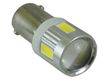 żarówka LED T4W Ba9s 6x5730 SMD soczewka 12V 24V