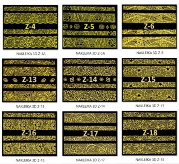 3D КРУЖЕВНЫЕ НАКЛЕЙКИ ДЛЯ ЗОЛОТЫХ НОГТЕЙ, ЧЕРНЫЕ И БЕЛЫЕ