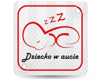 DZIECKO W AUCIE Profesjonalny ODBLASK + PRZYSSAWKI