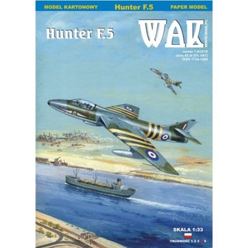 WAK 7-8/16 Samolot myśliwski Hunter F.5 1:33