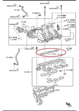 TĚSNĚNÍ KOLEKTORU SACÍHO HORNÍHO MAZDA CX-9 3,7