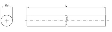 Шлифованный и полированный стержень С45 h6 fi-25мм L=1000мм