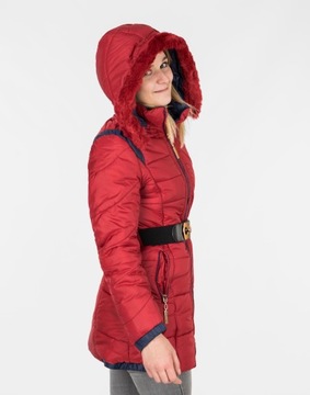 Płaszczyk Damski Kurtka z Kapturem 6806 L Czerwon