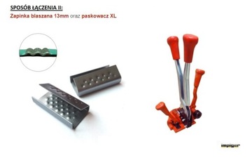 MOCNA Taśma PP 12mm 0,8mm 2000m spinająca do pakowania palet Bandownica CZ