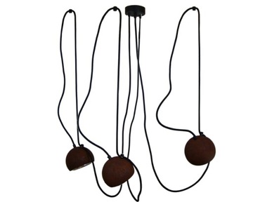 LAMPA WISZĄCA SUFITOWA LOFT LUNA 3 RDZAWA GU10 3X3
