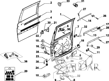 НАПРАВЛЯЮЩАЯ ДВЕРНЫХ ШТИФТОВ JUMPY SCUDO PEUGEOT 806 807 904645