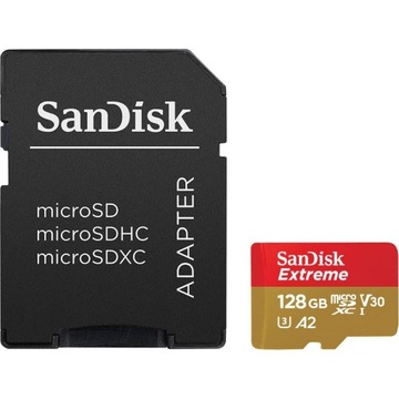 Карта Micro SD SanDisk Extreme V30 U3 128 ГБ, 160 МБ