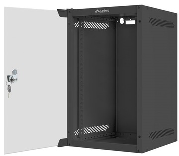 Подвесной серверный шкаф RACK 10 дюймов 9U 280x310 мм черный со стеклянной дверью