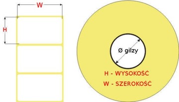 ETYKIETY 58x43 TERMICZNE 25 rol NAKLEJKI PRODUCENT