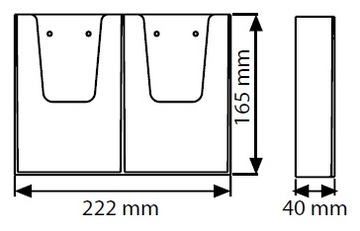 Подвесной карманный диспенсер для листовок 2xDL (1/3 А4)