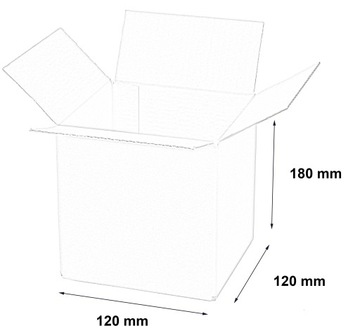 КОРОБКА КАРТОННАЯ С КЛАПАНОМ 120х120х180 мм 400 гС 100 шт.