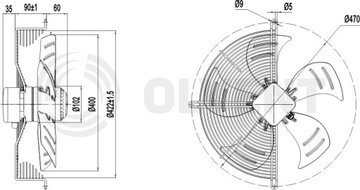 Вытяжной вентилятор радиатора OLVENT 400 3f