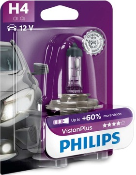 PHILIPS H4 VISION PLUS blister +60% 12342VPB1
