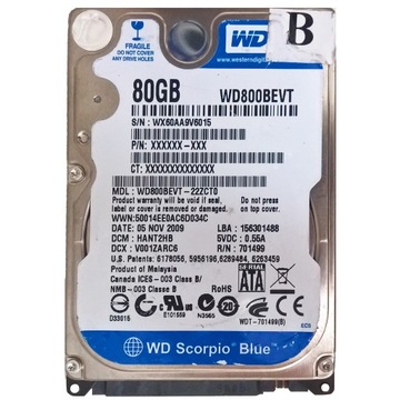 WD WD800BEVT | 75ZCT0 | dawca UsV