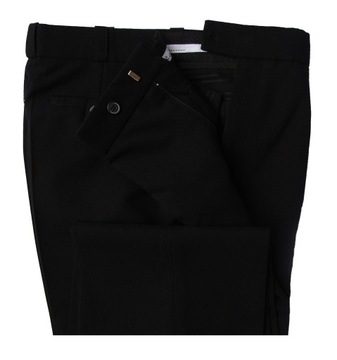 Spodnie męskie duże wizytowe eleganckie garniturowe czarne 160 cm w pasie