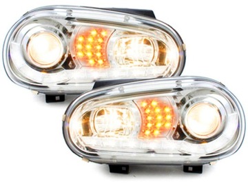 VW GOLF IV MK4 ЛАМПЫ передних фар LED CHROME H1