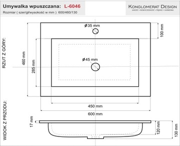 Современный умывальник Lier 60 накладной, глубокая чаша