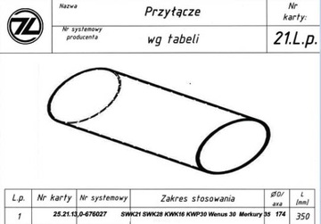 Удлинитель Zębiec для дымохода SWK 21,28 и др. 204