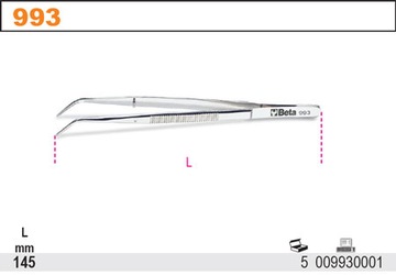 ПИНЦЕТ ИЗОГНУТЫЙ 145 ММ BETA 993